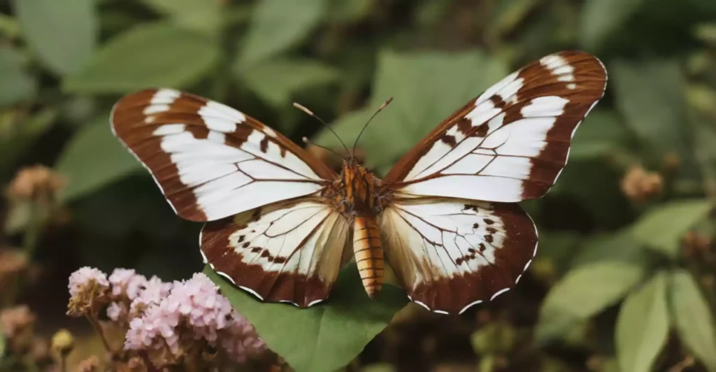 Farfalla marrone e bianco