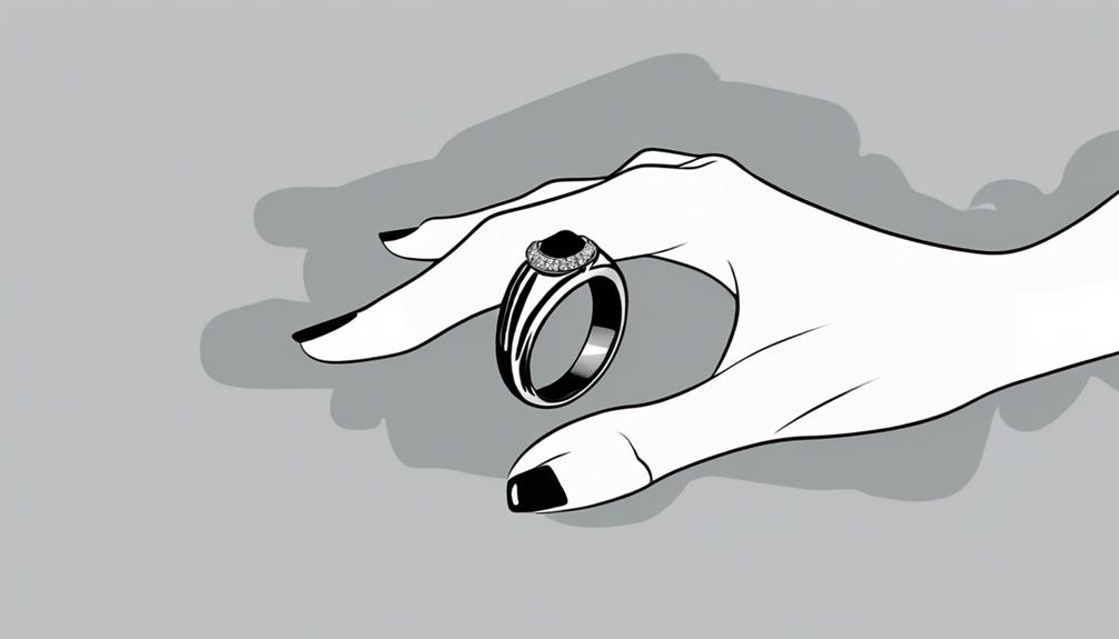 女性の黒い結婚指輪