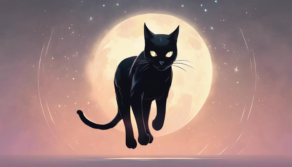 svart katt hoppar tolkning