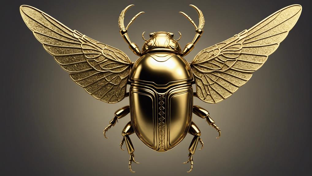 Golden scarab in art
