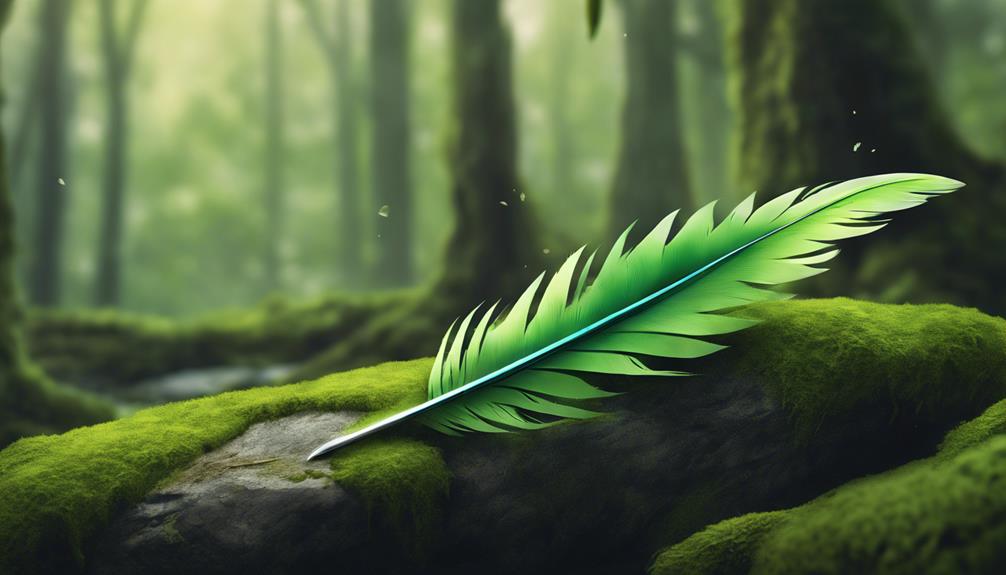 Interpretation of the green feather