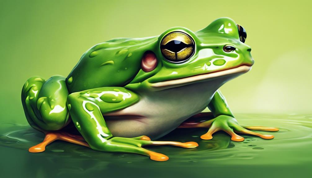 Zielona żaba w sztuce