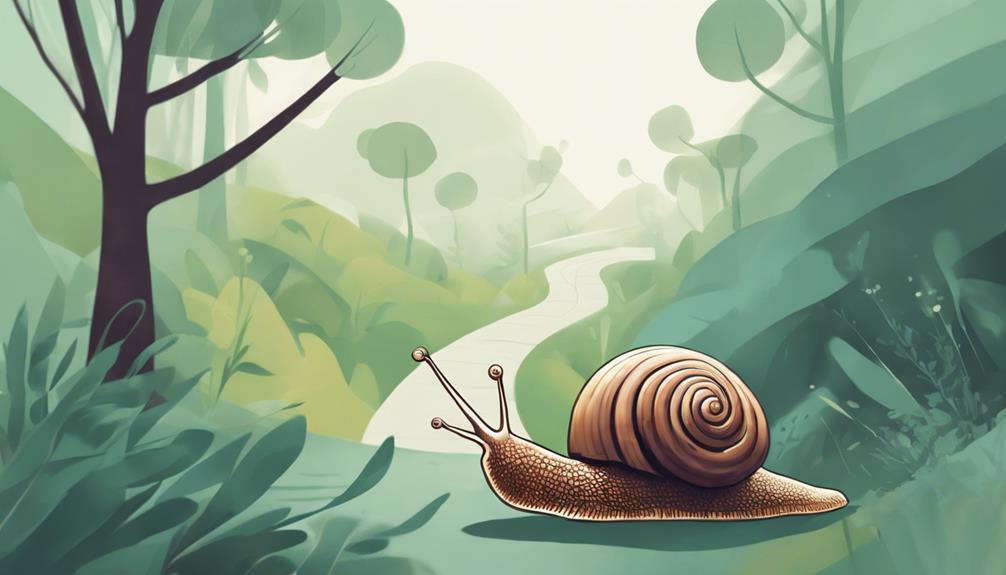 Slow movement of snails